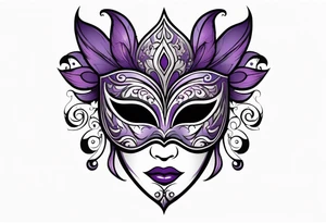 Unhappy Masquerade mask that is purple and black tattoo idea