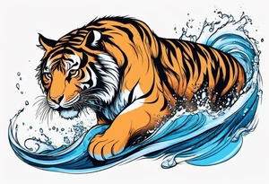 tiger lapping water tattoo idea