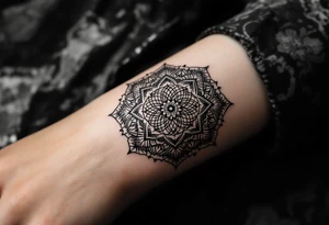 mandala with sacred flower of life in the middle tattoo idea