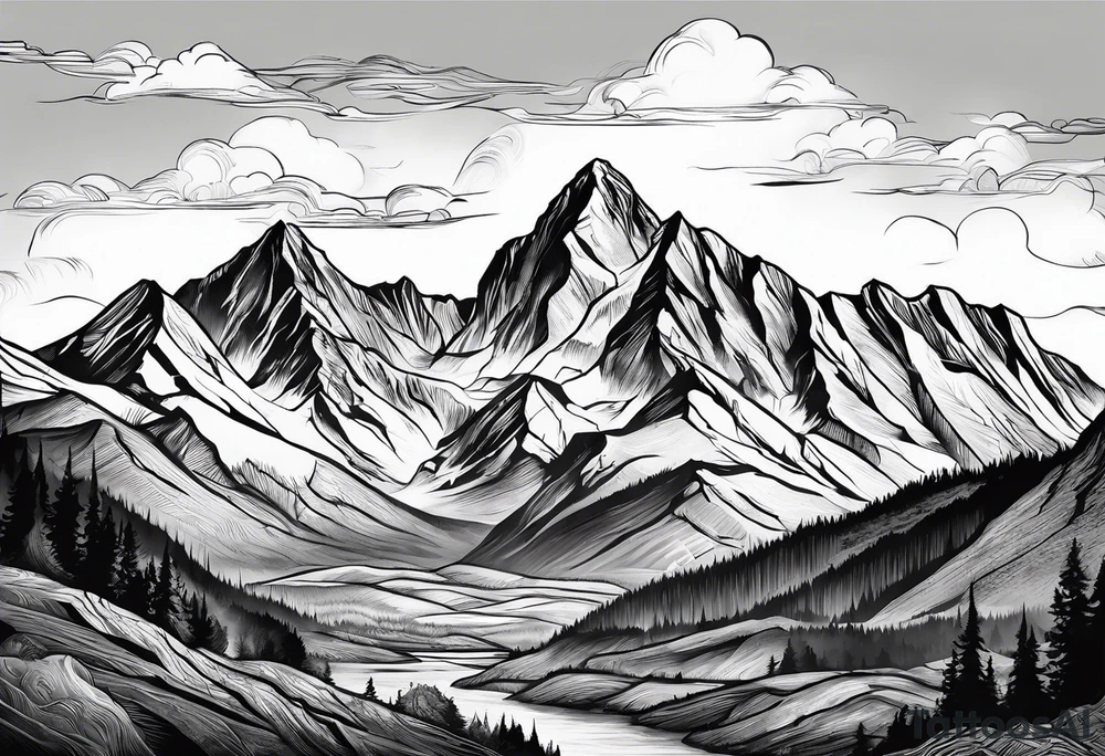 mountains explore adventure tattoo idea