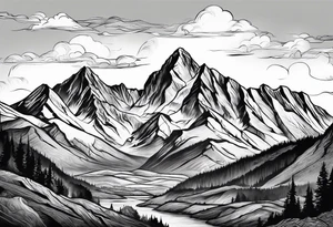 mountains explore adventure tattoo idea
