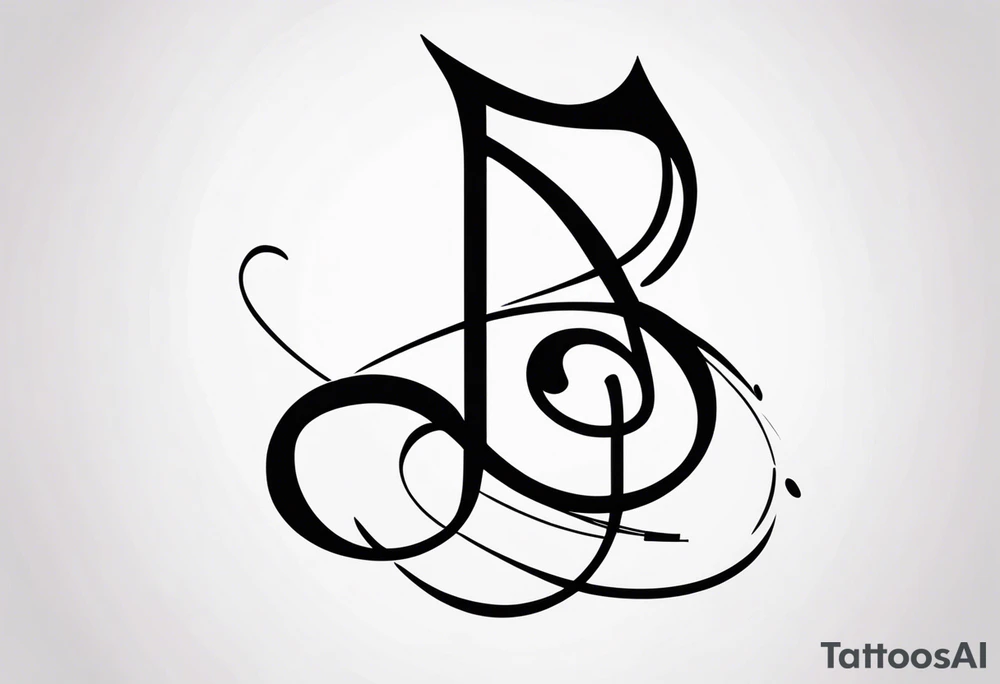 Musical notes incorporating the letters R and L tattoo idea Musical notes incorporating the letters R and L tattoo idea