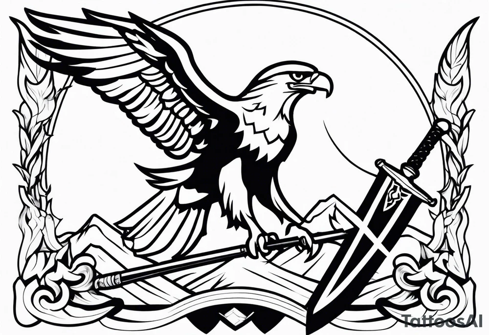 Eagle carrying sword tattoo idea