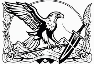 Eagle carrying sword tattoo idea