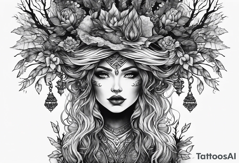 Tree witch tattoo idea