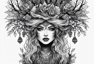 Tree witch tattoo idea