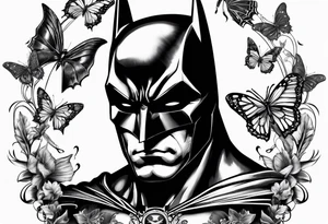 Batman and butterflies all around tattoo idea