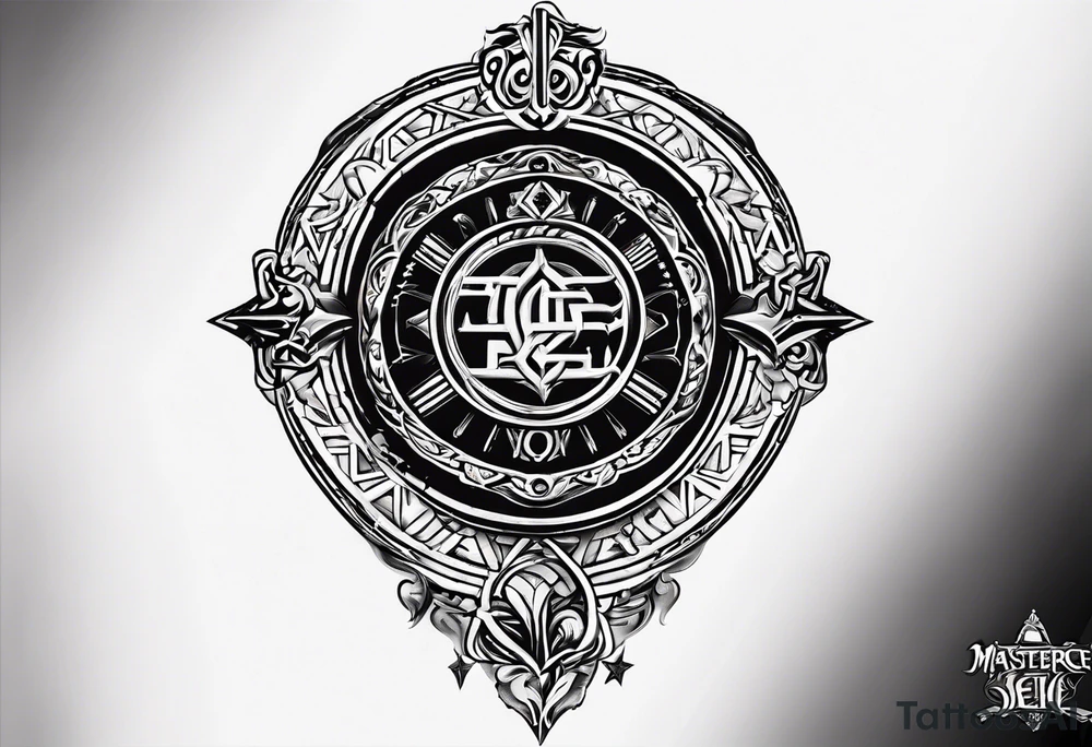 “Carpe Diem” Latin writing with Jedi order logo in the middle tattoo idea