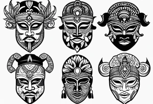 Cameroun masks tattoo idea