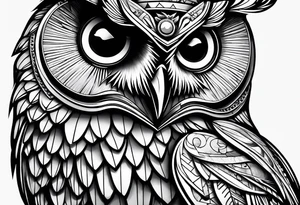 mechanical owl tattoo idea
