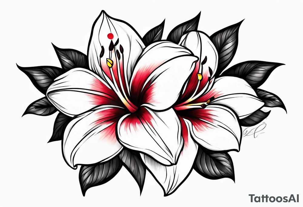 Mandevilla flowers tattoo idea