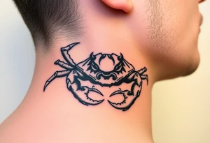 An angry crab with its claws raised tattoo idea