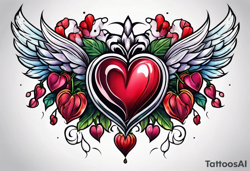 Bleeding heart tattoo idea