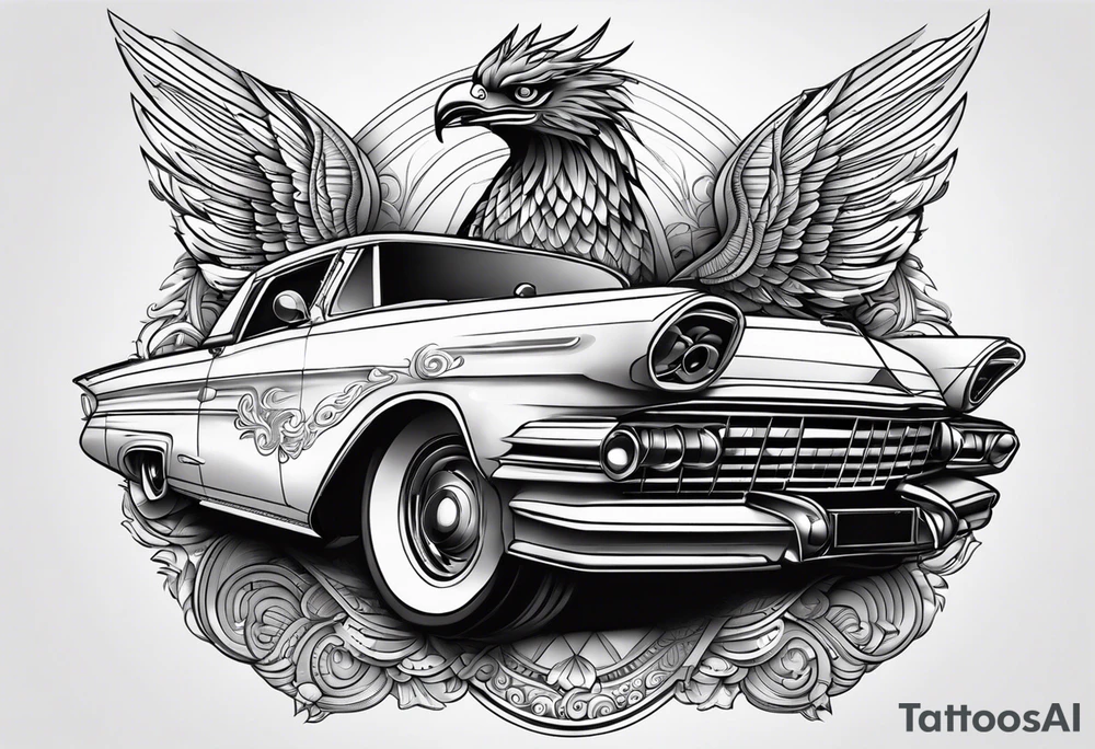 Car low rider gambar garuda tattoo idea