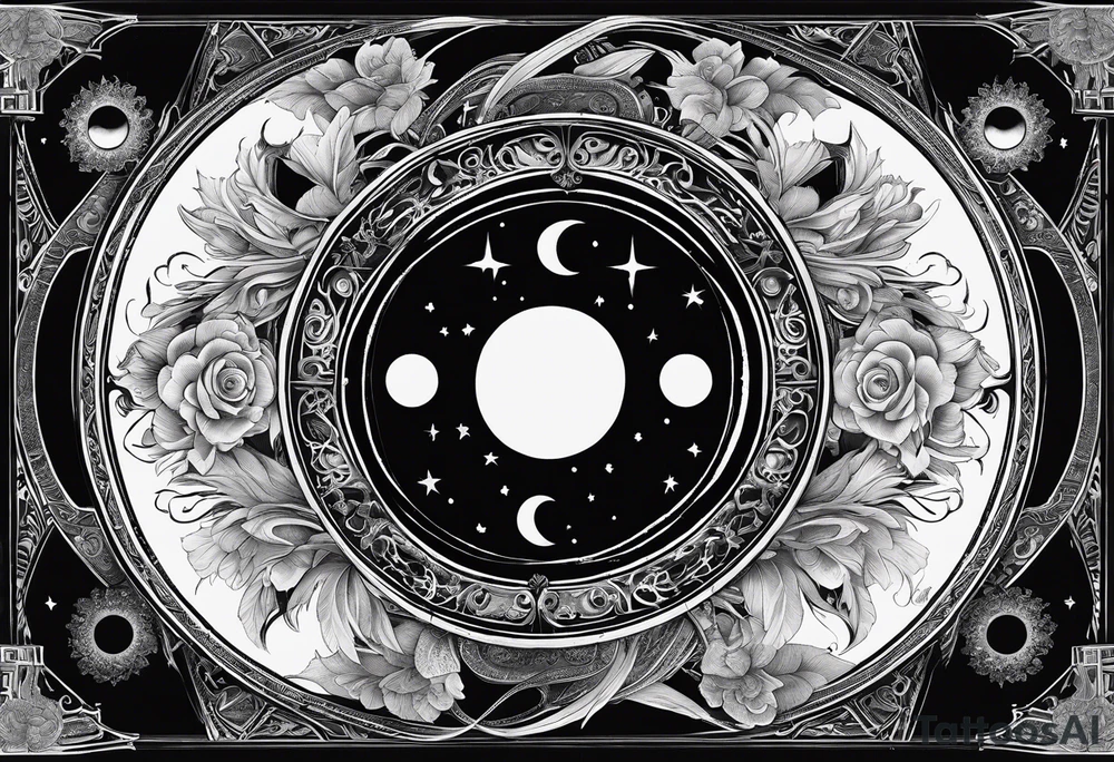 Astrology, Gemini, Natal Chart, angelic, soul mates, vision, planetary, ying yang, the moon, third eye, armband tattoo idea