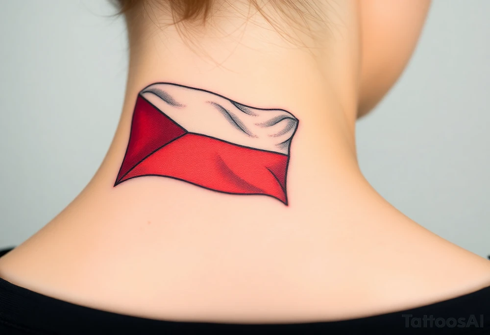 A waving Czech flag with realistic fabric texture tattoo idea