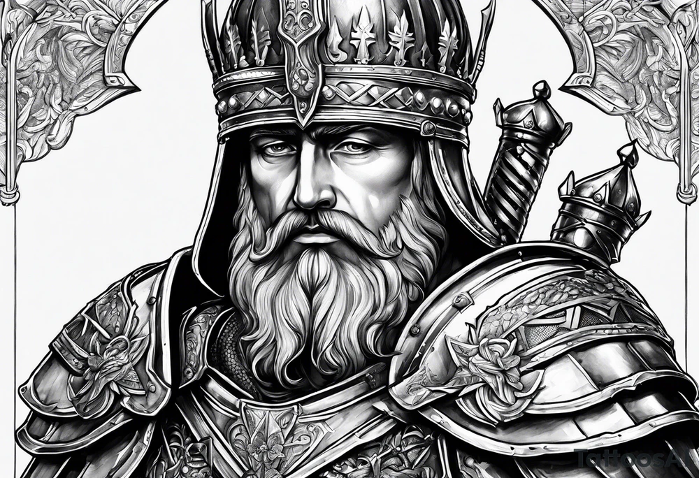 charlemagne in armor tattoo idea