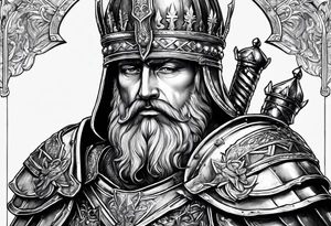 charlemagne in armor tattoo idea