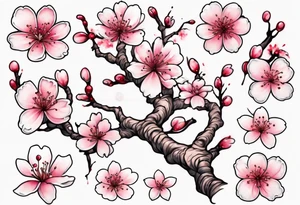 Snowy Cherry blossom tree tattoo idea