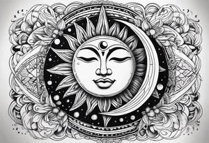 Sun and moon tattoo idea