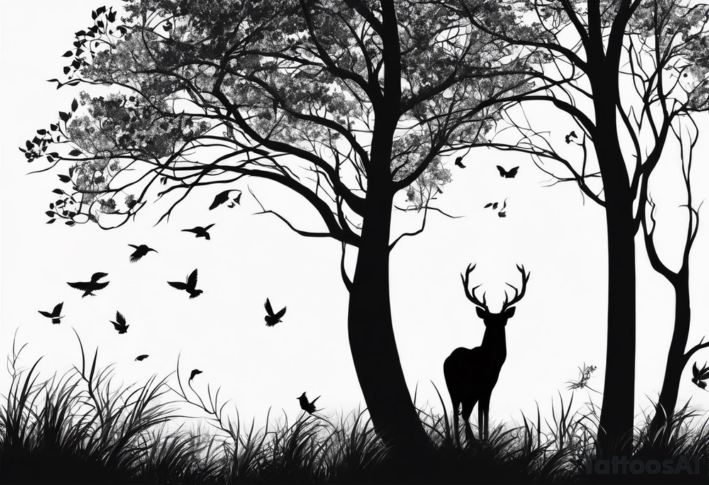 Bäume silhouette tattoo idea