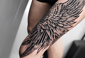 Angel wing tattoo for  leg tattoo idea