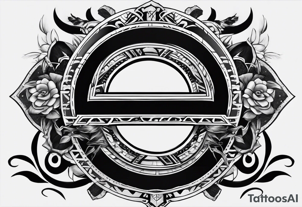 the letters A R in the middle of a ninja headband tattoo idea