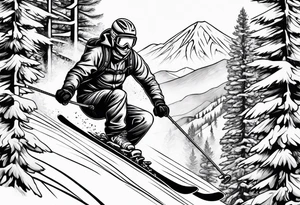 Skier tattoo idea