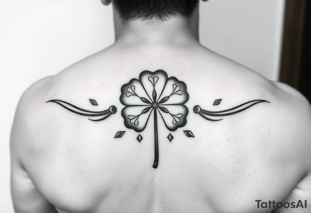 Small tattoo relating to gambling to cover up an existing tattoo which is probably the size of a thumb nail. 4 leaf clover? 1 leaf clover? Blackjack? Roulette? tattoo idea