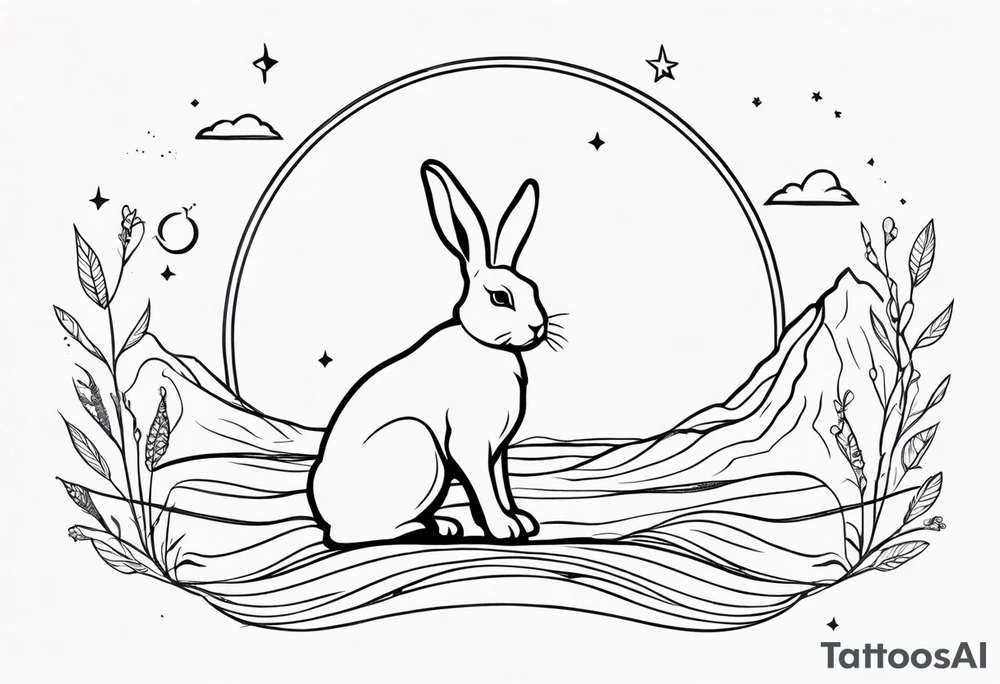 Earth rabbit zodiac sighn tattoo idea