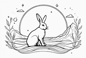 Earth rabbit zodiac sighn tattoo idea