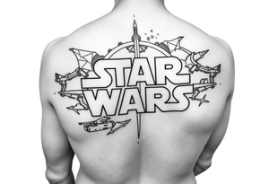 star wars in a linear design for forearm not more than 15 cm tattoo idea