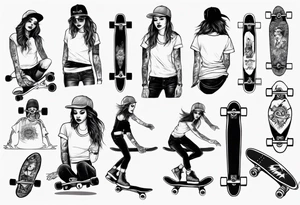 skater girl tattoo idea