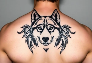 Majestic Siberian husky tattoo idea