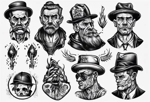 dejected looking man tattoo idea