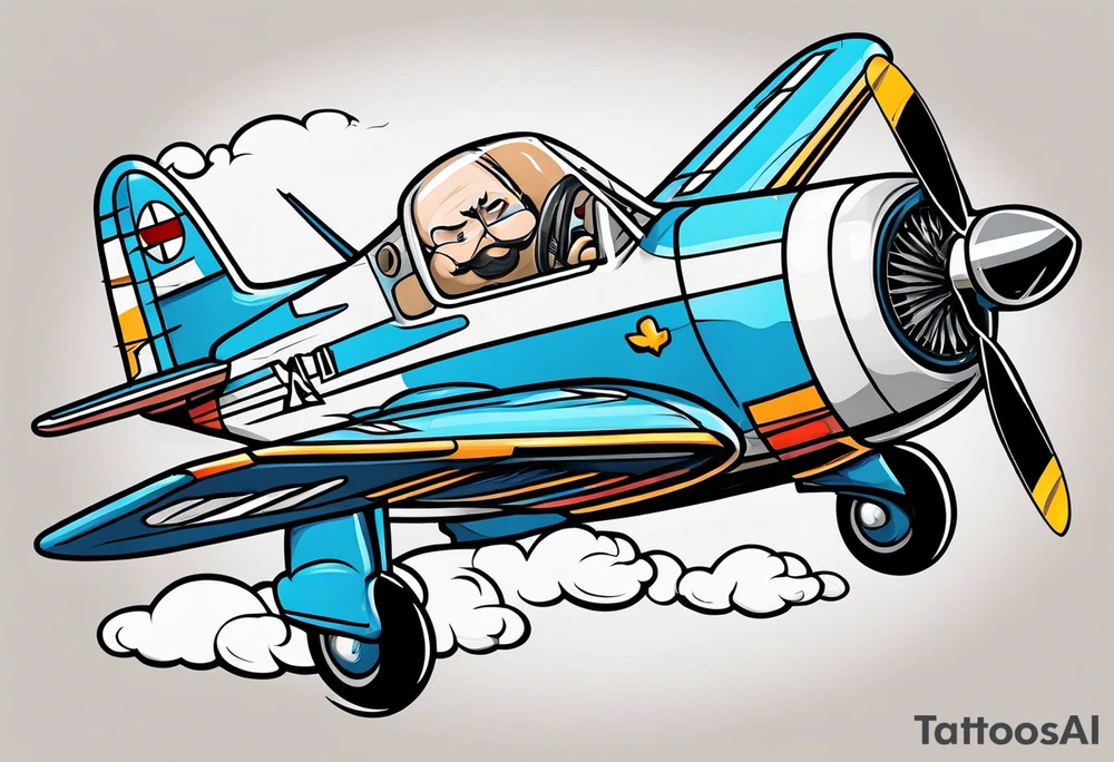 A silly goose dressed as a pilot tattoo idea