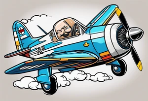 A silly goose dressed as a pilot tattoo idea