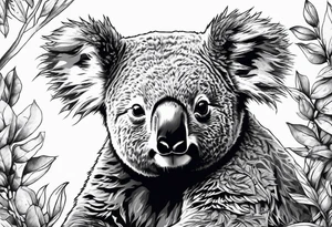 koala in a forest tattoo idea