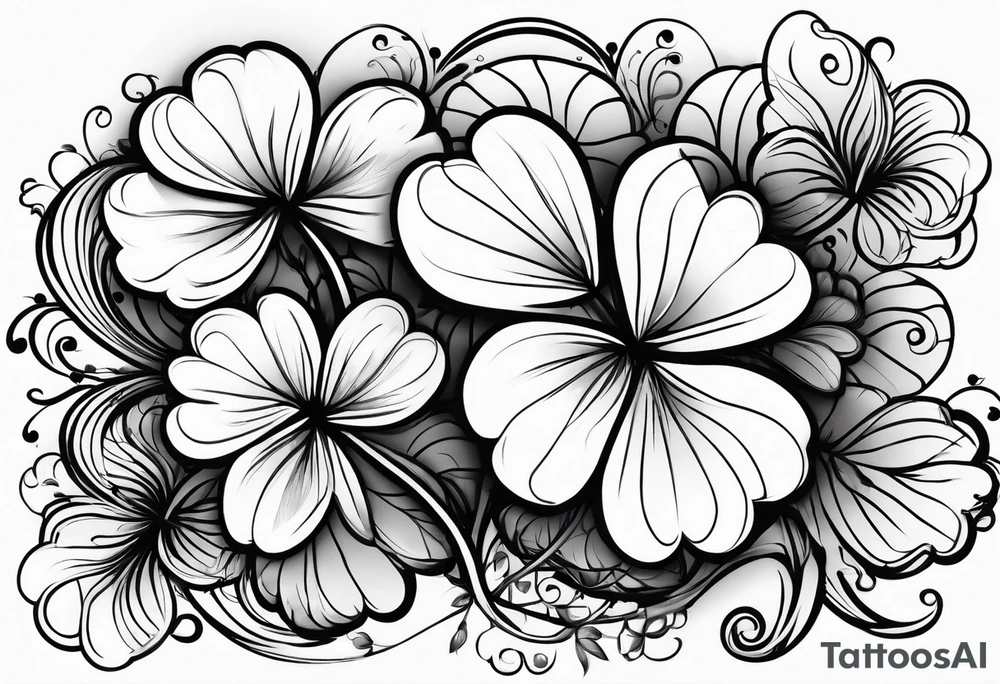 a single three leaf clover with vine tattoo idea