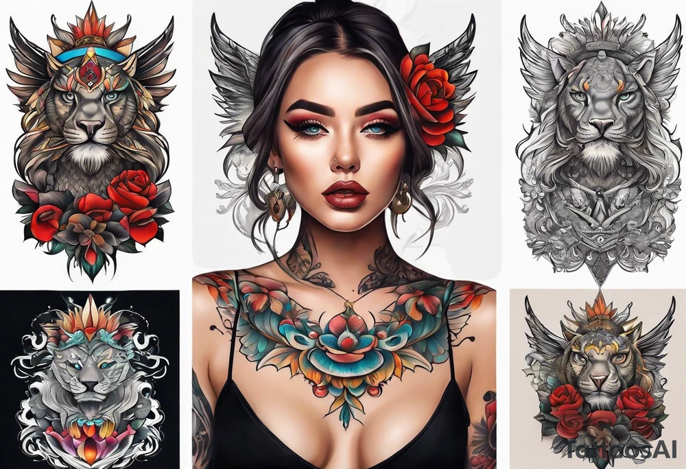 full body tattoo on the back from top to bottom on paper tattoo idea