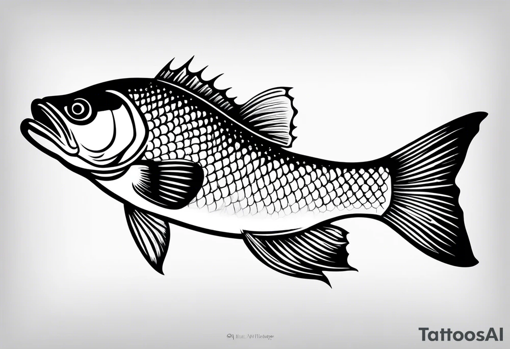 walleye fish simple small tattoo idea