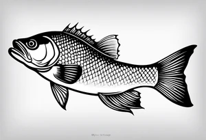 walleye fish simple small tattoo idea