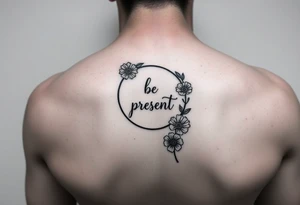 Forearm tattoo with moon enso ring. Add flowers. Add a stem that says be present. tattoo idea
