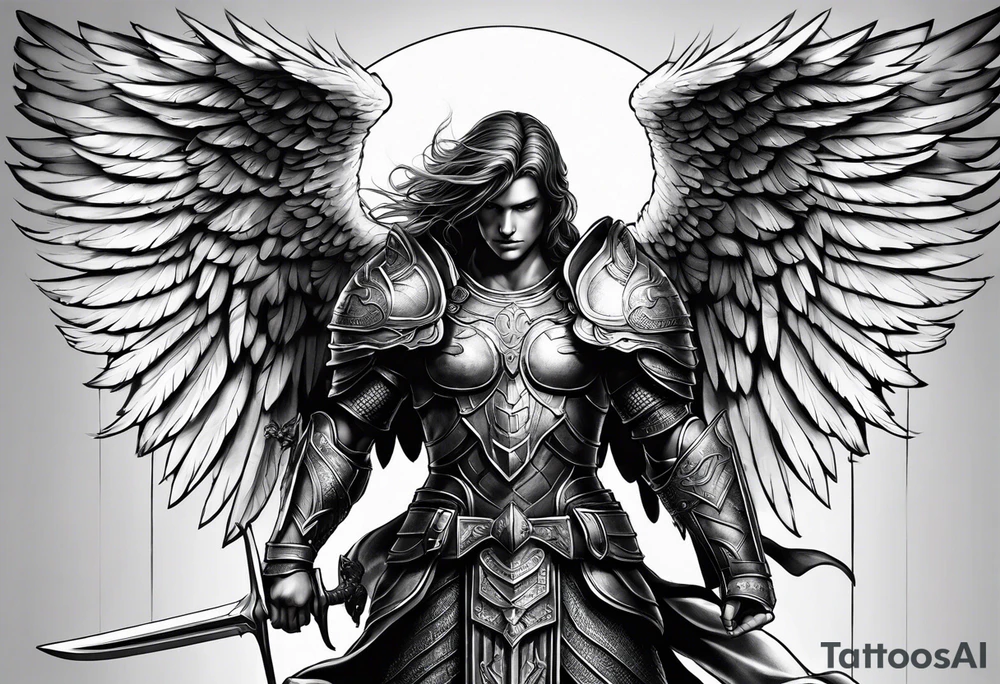 archangel warrior tattoo idea
