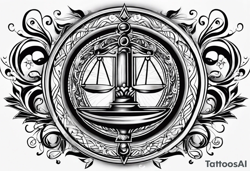 Clef de sol balance justice tattoo idea