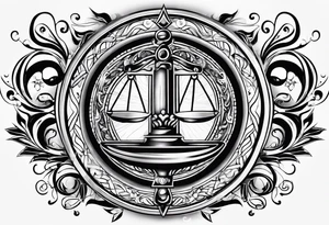 Clef de sol balance justice tattoo idea