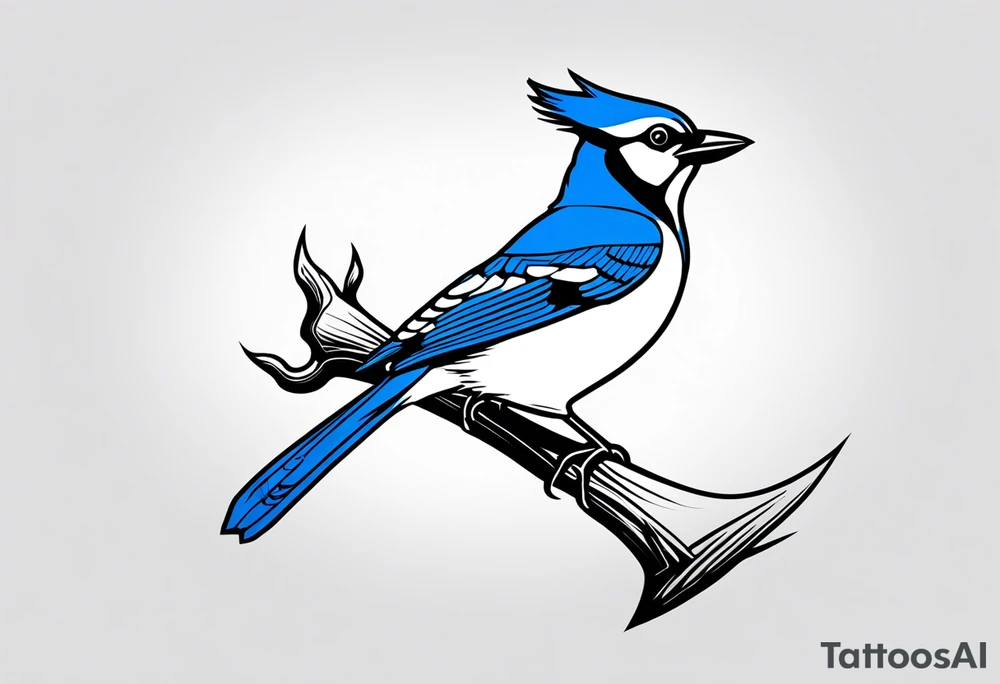 Majestic bluejay tattoo idea