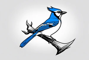 Majestic bluejay tattoo idea