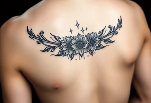 Female shin tattoo, Lillie’s and ornamental. Add sparkles tattoo idea