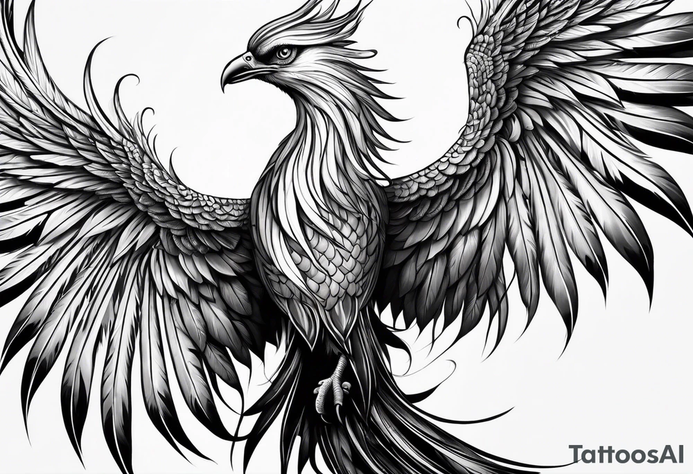 phoenix with extra long tail feathers
long neck tattoo idea